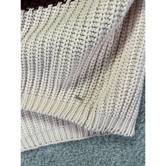 Guess Sweater Womens Pink Brown Colorblock Chunky‎ Knit Small - Picture 4 of 9